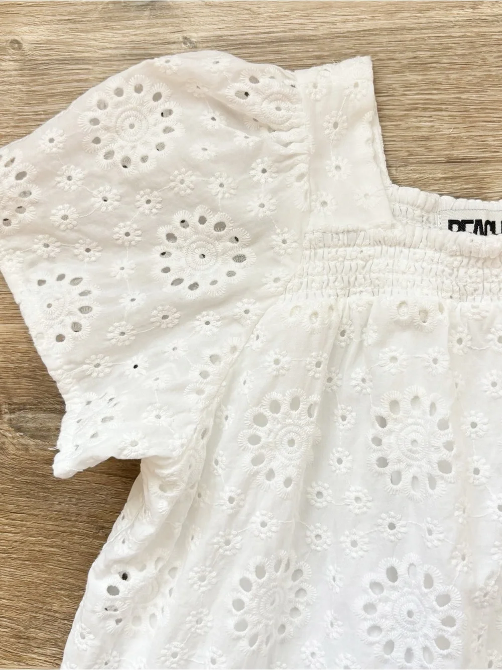 Beach Riot Girls Little Ollie Dress White Magnolia Eyelet Puff-Sleeve Size 7/8
